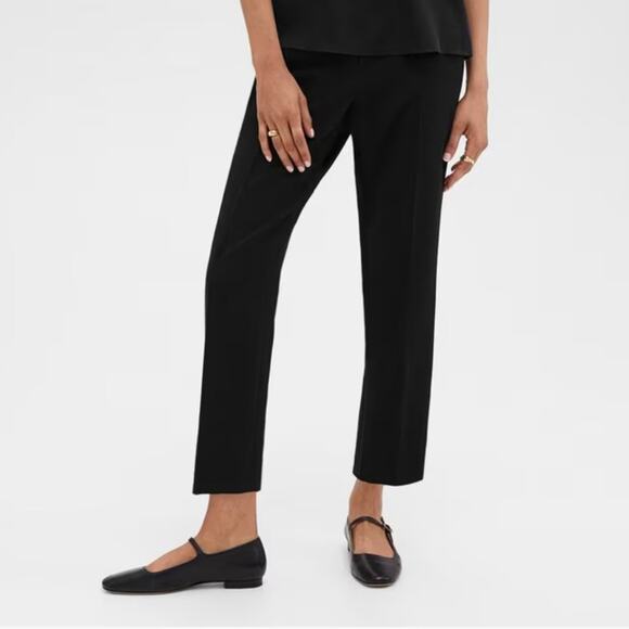 Theory Treeca Jogger in Eco Crunch Wash Linen Blend Navy Blue Small - Picture 1 of 7